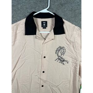 Vans Rose Smoke Camp Shirt Mens‎ Medium Palm Tree Scorpion Button Up